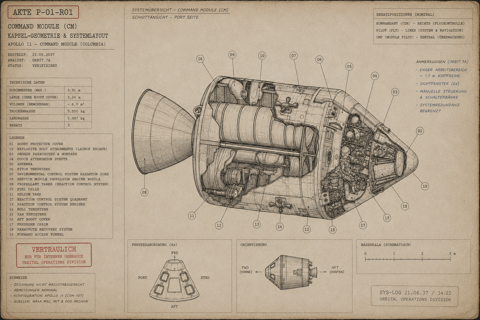Kapsel-Geometrie: Command Module